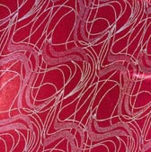 Fényes mintás elasztikus fürdőruha anyag - RED